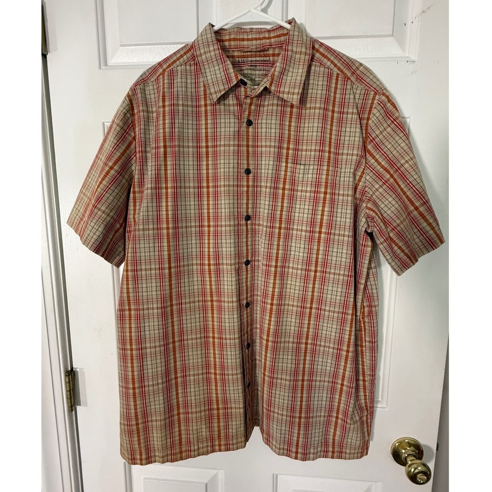 5.11 Tactical Shirt Large Plaid Short Sleeve Gorpcore Utility Workwear Outdoor
